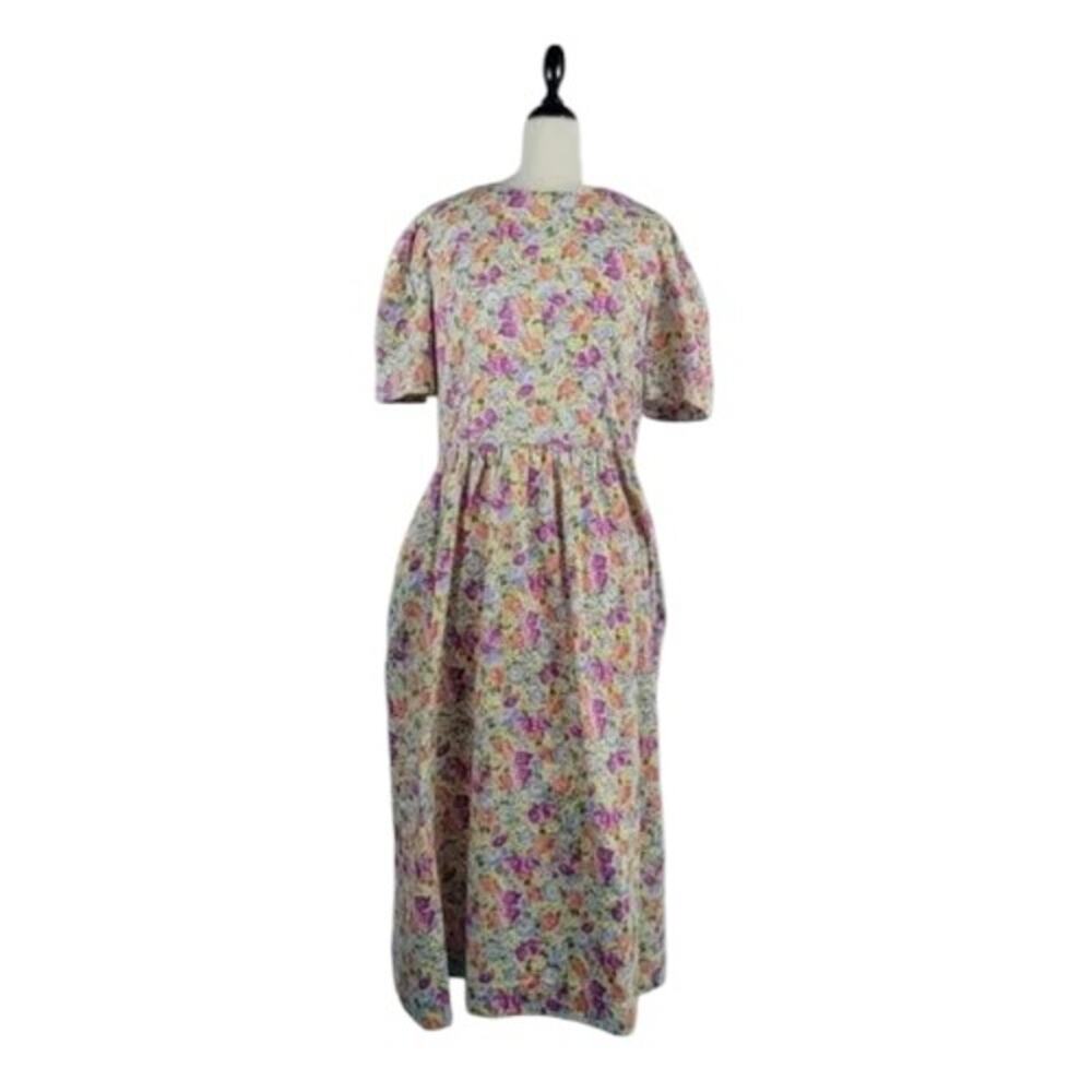 Vintage Lanz Originals 80s Floral Midi Dress Size 12